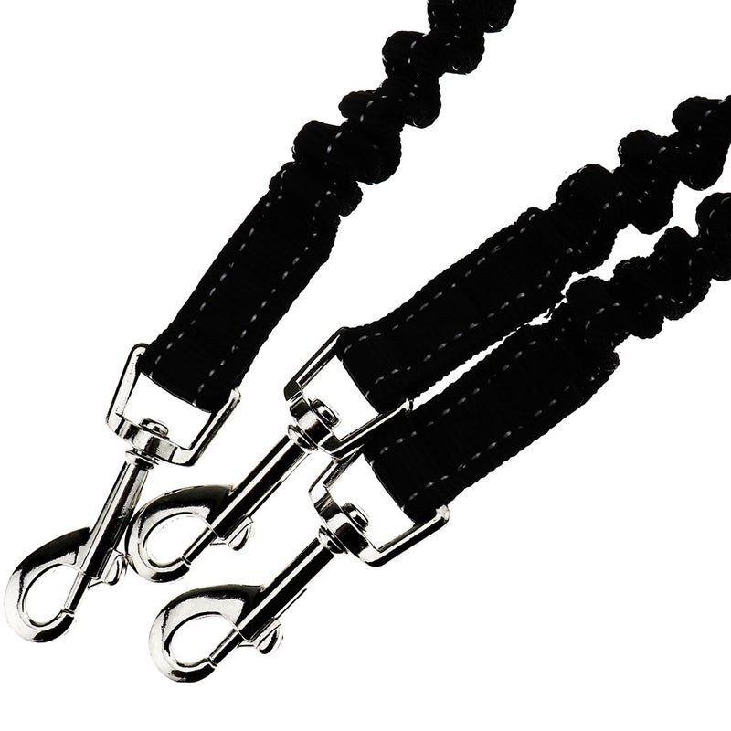 SING F LTD 3 Way No-Tangle Triple Coupler Dog Bungee Walking Leash Lead Rope Strap Black - Image 2